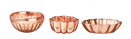 Small Bundt Pans, Copper, 3 Pieces